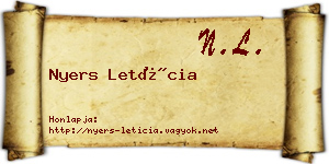 Nyers Letícia névjegykártya